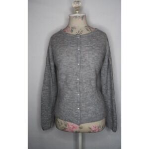 Sezane Gaspard Cardigan Gris Chine Light Gray Sweater M Luxe Quiet Luxury NWT